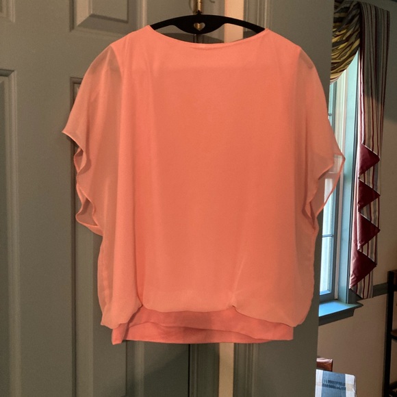 NWT peach Neineiwu flutter sleeve blouse size M - Picture 4 of 4